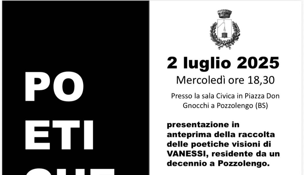 Poetiche visioni, il 2 luglio a Pozzolengo Vanessi presenta una raccolta di parole scritte e pensate per riflettere sul potere della comunicazione&nbsp;verbale