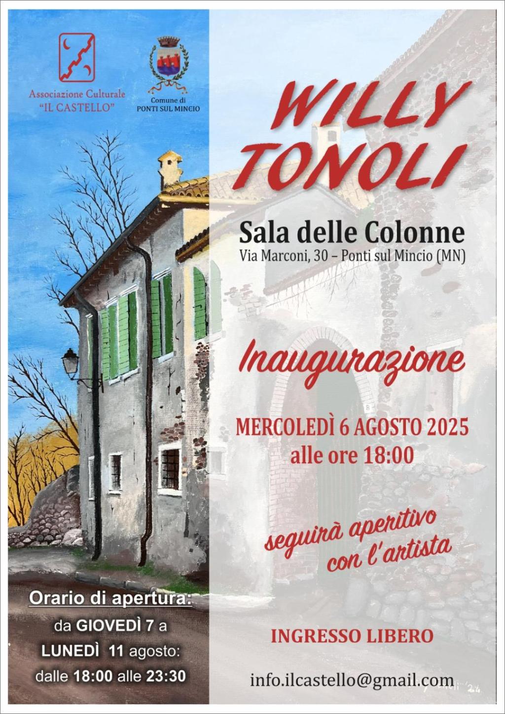 Colore, colore… tanto colore. La mostra di pittura di Willy Tonoli apre la sagra patronale di San Gaetano a Ponti sul&nbsp;Mincio