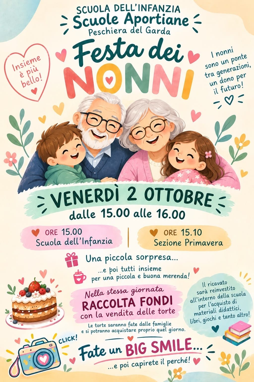 Festa dei nonni, il 2 ottobre a Peschiera del Garda, un invito speciale alla scuola per l’infanzia