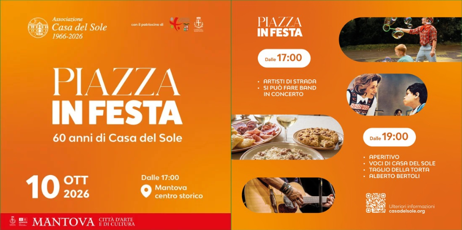 La Casa del sole festeggia i 60 anni. Sabato 10 ottobre a Mantova, con arte, storie di vita e il concerto di Alberto&nbsp;Bertoli