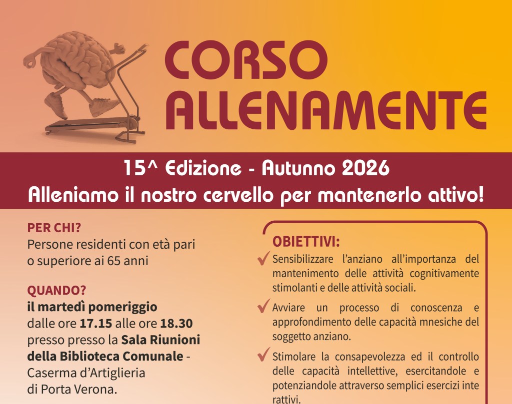 “Alleniamo il cervello per tenerlo attivo” con “Allenamente” a Peschiera del Garda. Dal 13&nbsp;ottobre
